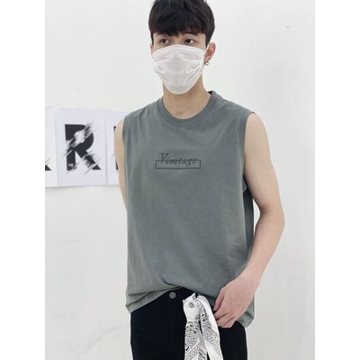 Tank top áo ba lỗ nam hàn quốc mùa hè summer 314 vintage thêu