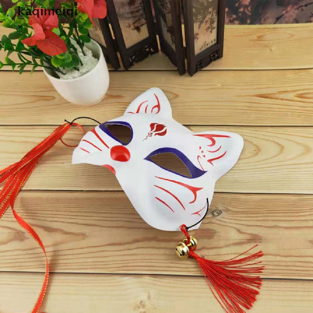 [Hàng mới về] Mặt nạ cáo hóa trang Nhật Bản màu sơn vẽ tay che nửa khuôn mặt