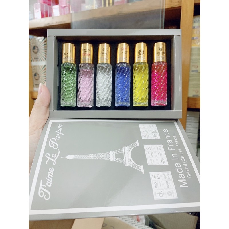 Set 6 Chai Nước Hoa Tháp Mini Hương Thơm Pháp Quyến Rũ, Cá Tính