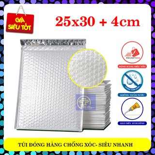 Túi giấy lót bóng khí (Kraft) kích thước 25x30cm +4cm - Túi đóng hàng chống sốc siêu bền