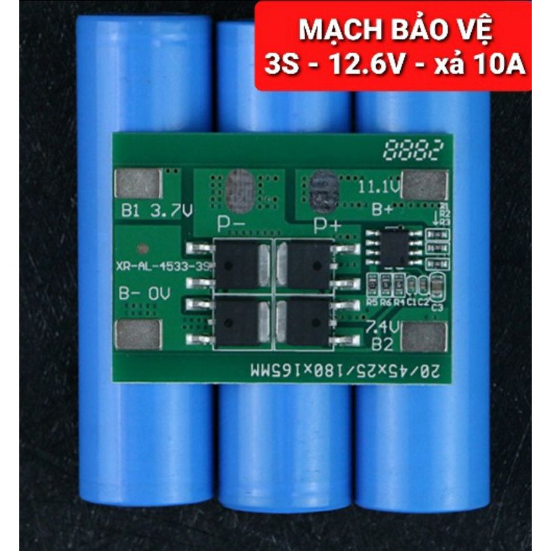 Achun.vn - MẠCH IC BẢO VỆ PIN  3S - 12.6V -  XẢ 10A cho pin 18650 - 3.7V