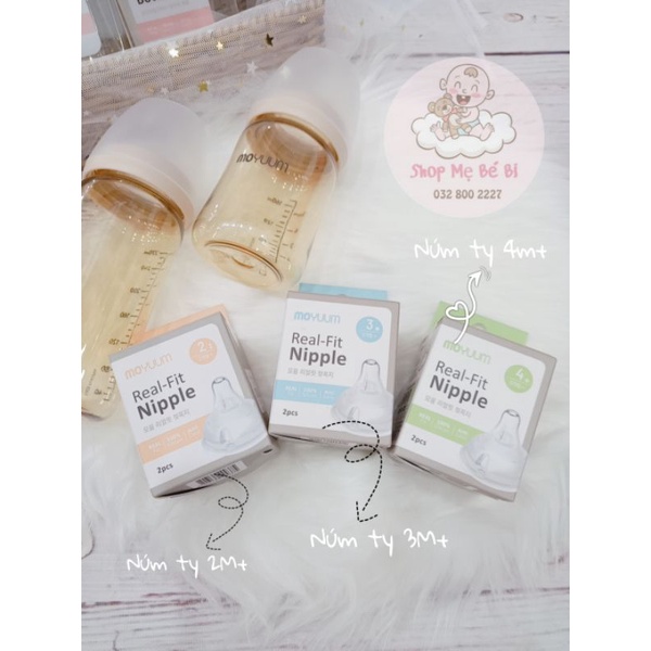 Bình Sữa Moyuum Hàn Quốc Kèm Núm Siêu Mềm Cho Bé 170ml/ 270ml