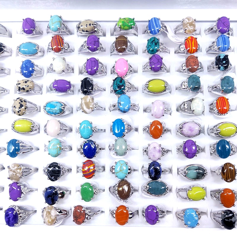 Bộ 10 NhẫN HợP Kim NhiềU MàU SắC