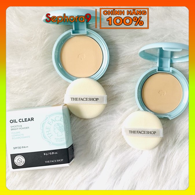 Phấn trang điểm kiềm dầu dạng nén TFS Oil Clear The Face Shop 9g SFP30 PA++