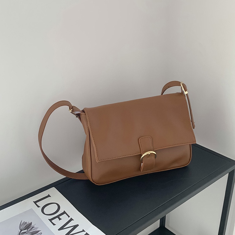 Túi đeo chéo màu sắc đơn giản sức chứa lớn có khóa thời trang cho nữ