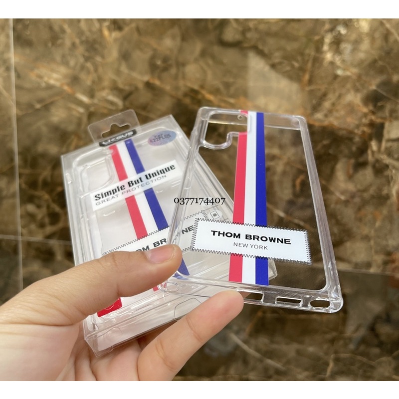 Ốp lưng Likgus Thom Browne cho Samsung S22/ S22 Plus/ S22 Ultra lưng trong cứng viền dẻo chống sốc