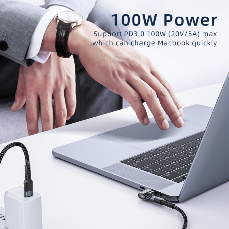 Bộ chuyển đổi Essager từ tính 100W cổng USB C sang đầu USB C