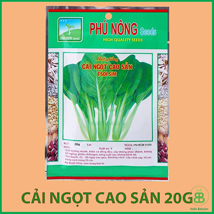 Hạt Giống Cải Ngọt Cao Sản 20Gr - Hạt Giống Cải Ngọt Dễ Trồng, Năng Suất Cao