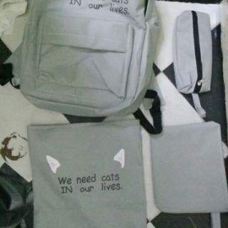 Set balo, túi 4 món: TAI MÈO
