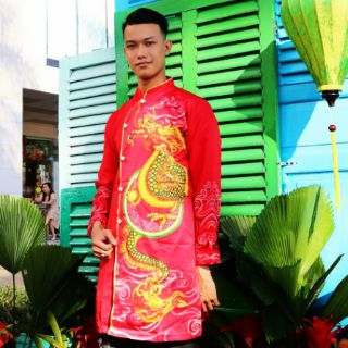 Áo dài cách tân nam.chat vai phi mo