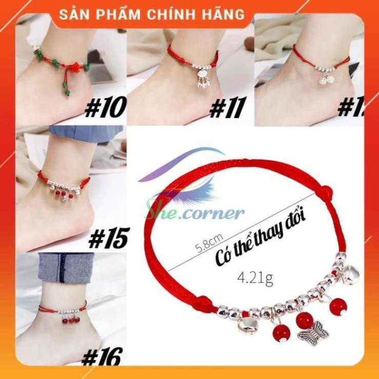 [Bản Mới Nhất] Lắc chân nữ chỉ đỏ đính hạt phong cách Hàn Quốc 14 mẫu JL61