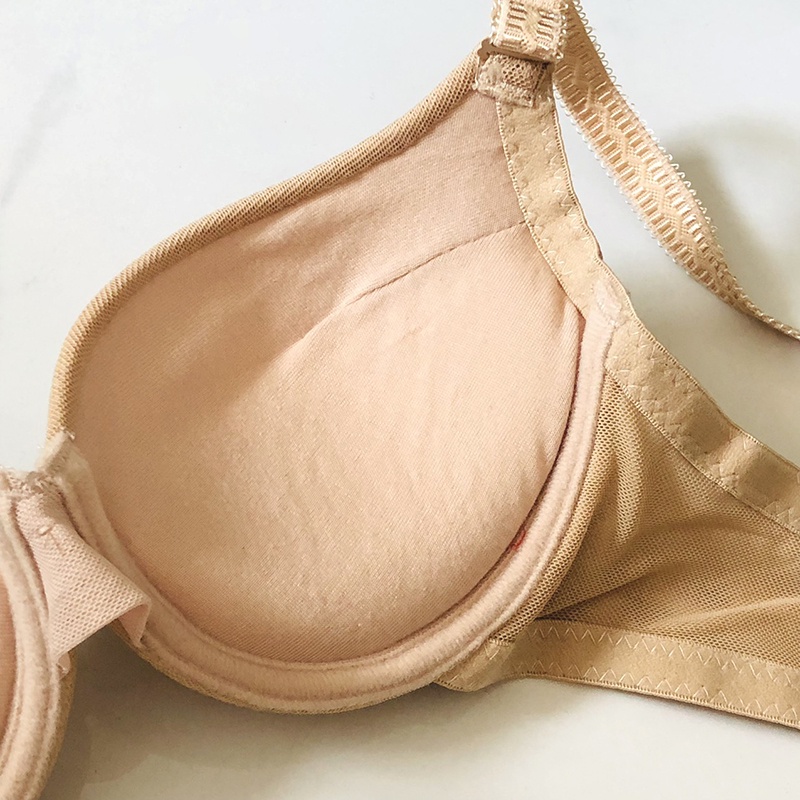 Áo lót nâng ngực có gọng su lưới cup V đính hạt - Đệm dày 3cm