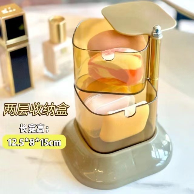 Kệ Đựng Đồ Trang Điểm Nhiều Tầng Dạng Xoay Chống Bụi Thoáng Khí