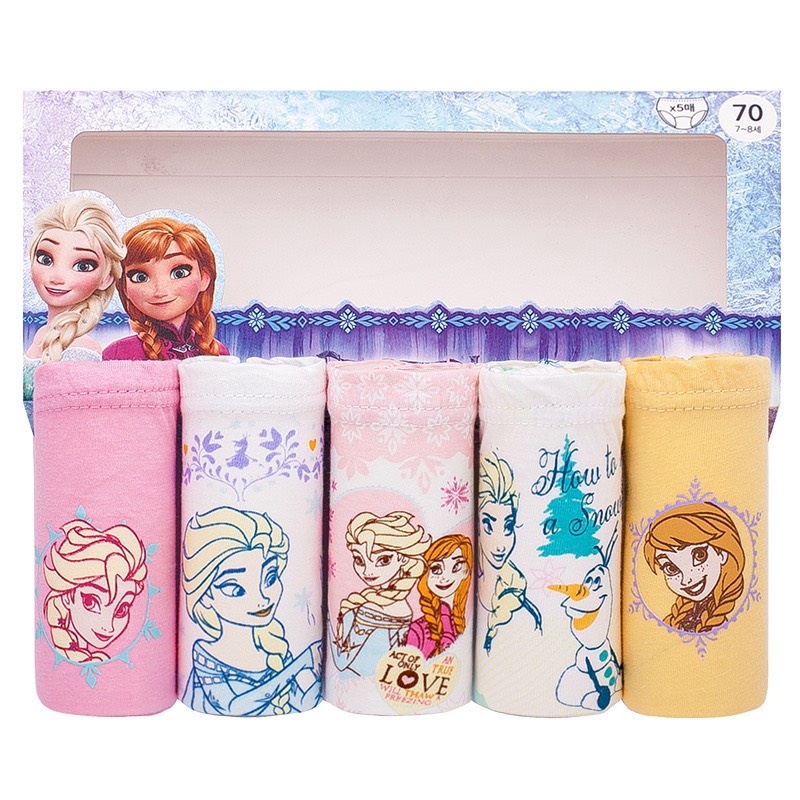 HLQ093 Set 5 quần chip cotton công chúa elsa bé gái hàng nhập 1-12Y - giá 170k