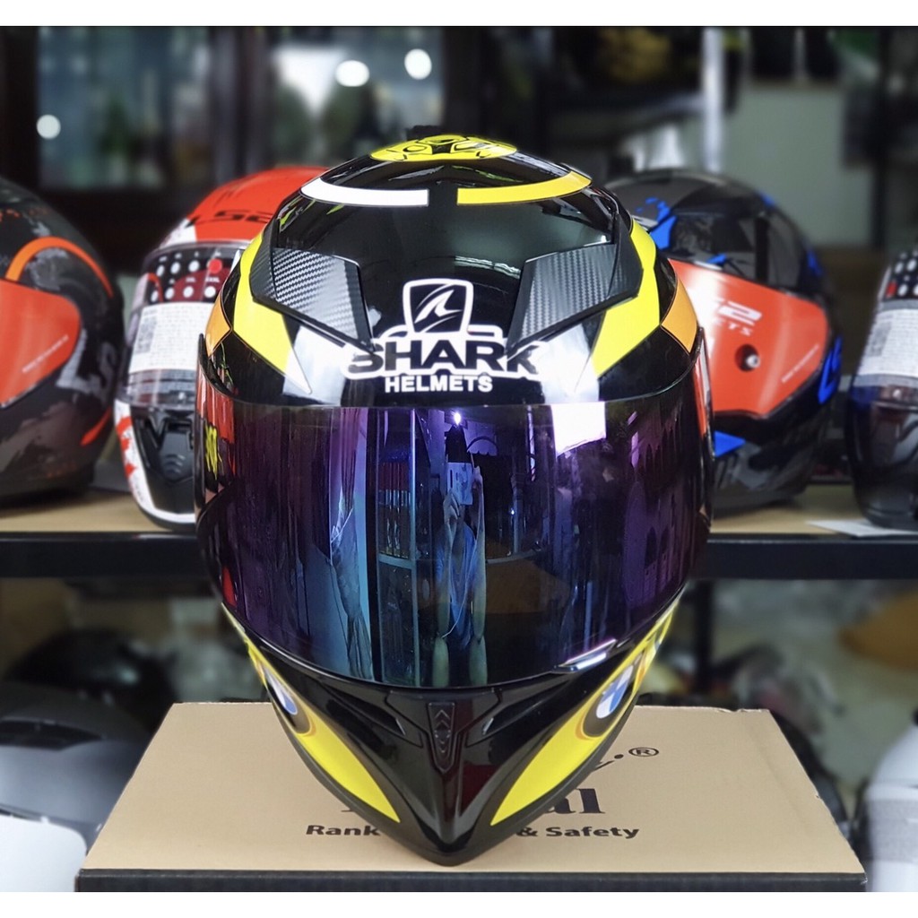 Mũ Fullface m138B 1 kính lên tem BMW VÀNG cực đẹp, BAO DÁN TEM, TẶNG TÚI ĐỰNG, BẢO HÀNH 12 Tháng