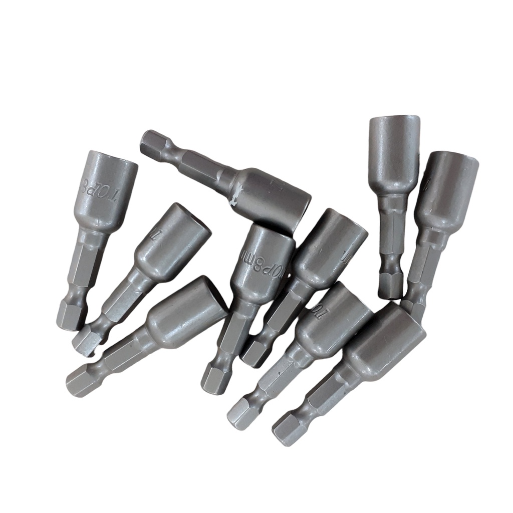[HCM] Đầu bắn tôn 8mm TOP tiêu chuẩn Germany, có nam châm, gồm 10 đầu bắn tôn