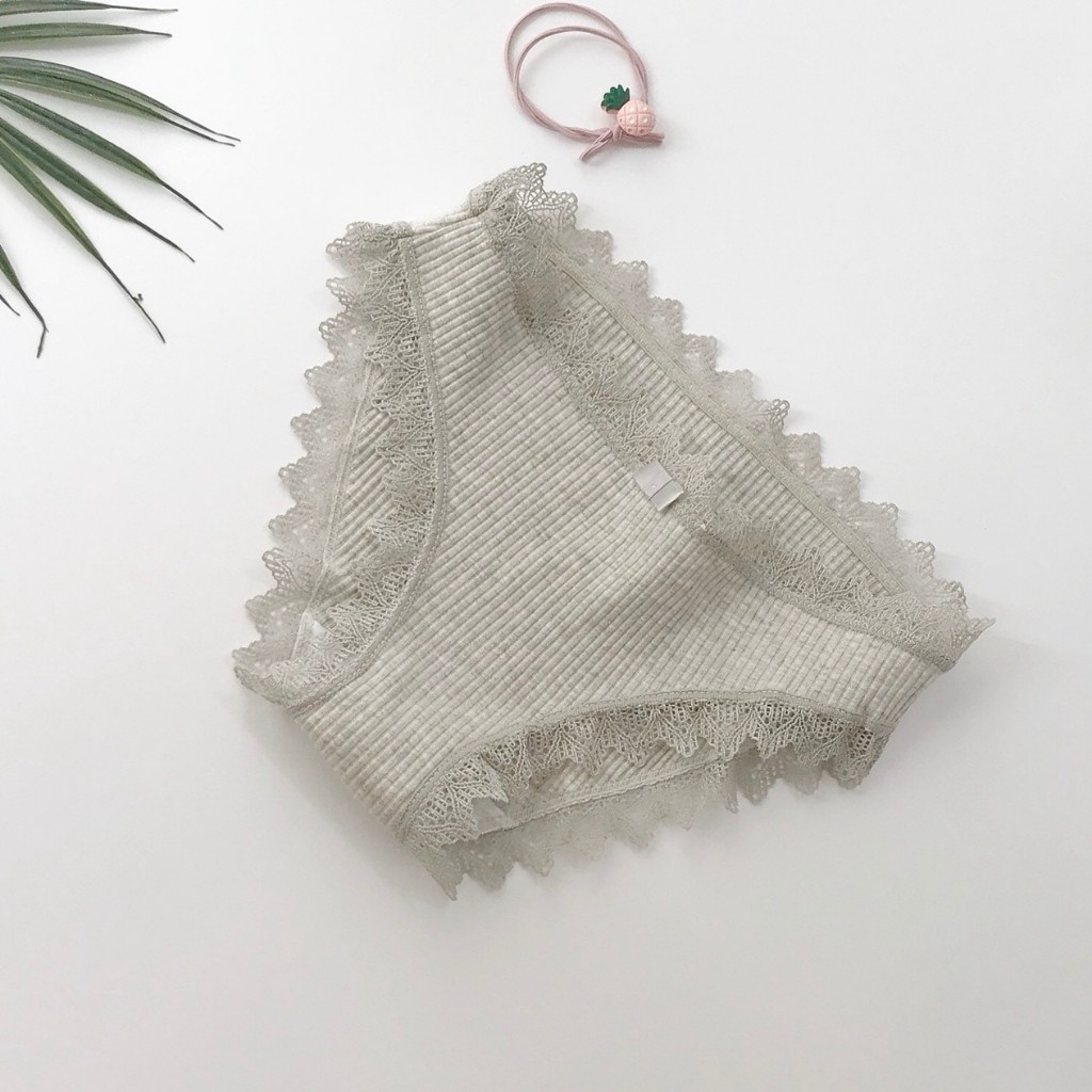 Quần Lót Nữ Cotton Kháng Khuẩn Gân Tăm Viền Ren Nữ Tính RENEE Store - QL10 | BigBuy360 - bigbuy360.vn
