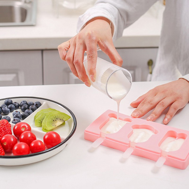 HANDMADE HOMEMADE Khuôn Làm Kem Que Bằng Silicon