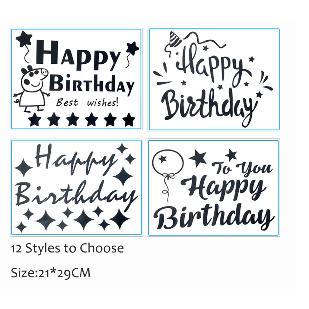 Miếng Dán Bong Bóng 15 Phong Cách Màu Đen Dùng Trang Trí Tiệc Sinh Nhật