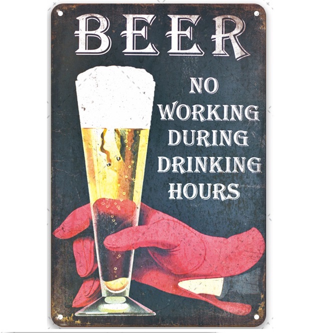 20x30cm Tranh thiếc trang trí quán beer ăn nhậu, phong cách cổ điển vintage