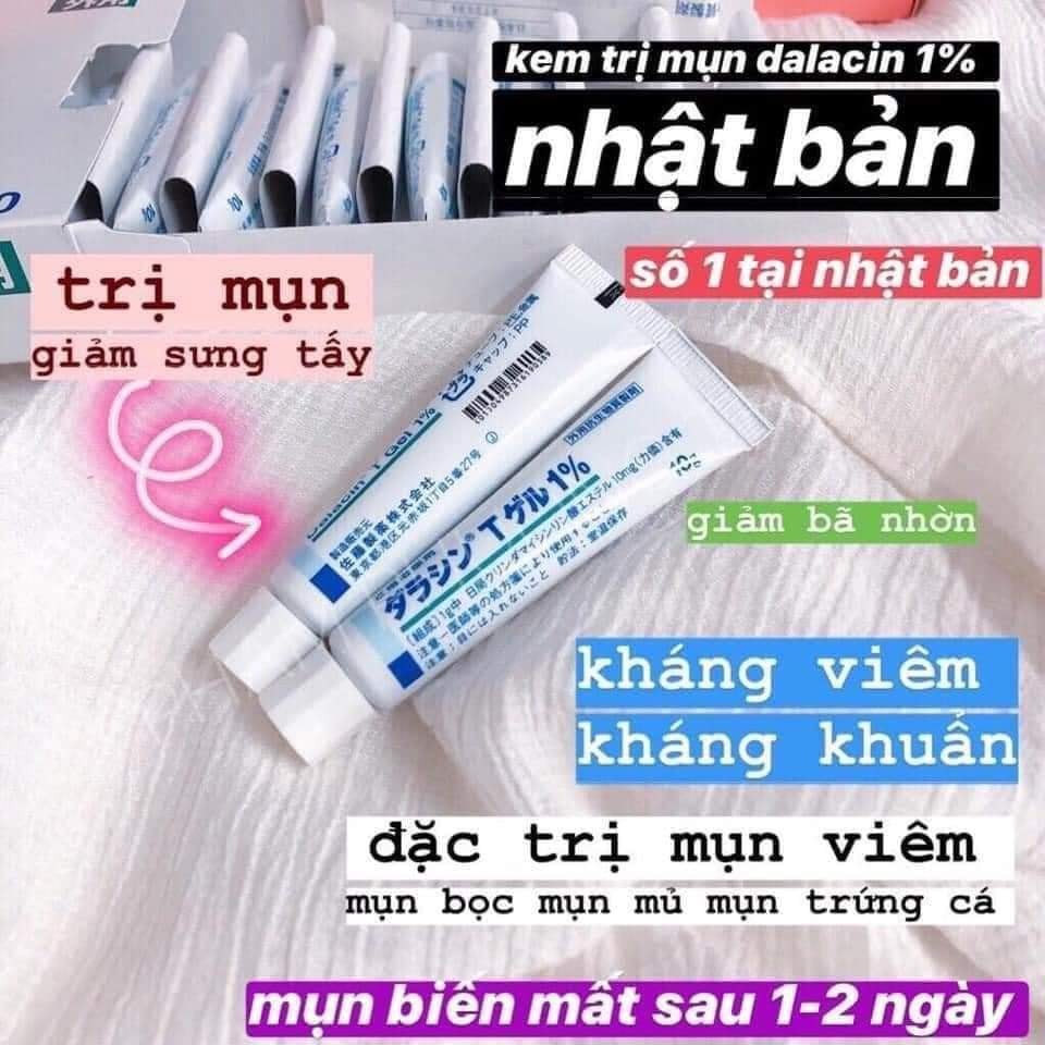 [Mã SRJULY1619 giảm 15K đơn 50K] [CAM KẾT 100% CHÍNH HÃNG] Kem Giảm Mụn Dalacin T Gel 1% Sato Nhật Bản
