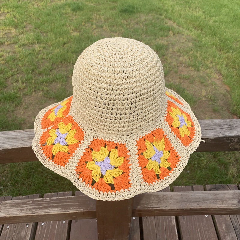 Mũ Vành Rộng Đính Hoa Trang Trí Dành Cho Nữ Mùa Hè