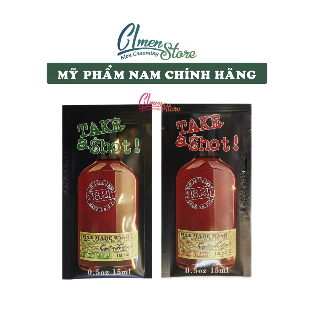 Sample dầu gội đa năng 3in1 18.21 MAN MADE WASH – 15ml (LẤY MÙI NGẪU NHIÊN)