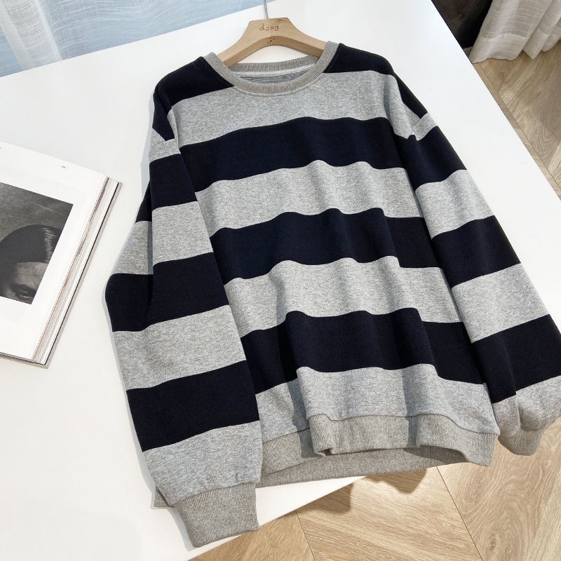 Áo Sweater Cổ Tròn Họa Tiết Kẻ Sọc Thiết Kế Mới Đơn Giản Thời Trang Mùa Thu Dành Cho Nữ