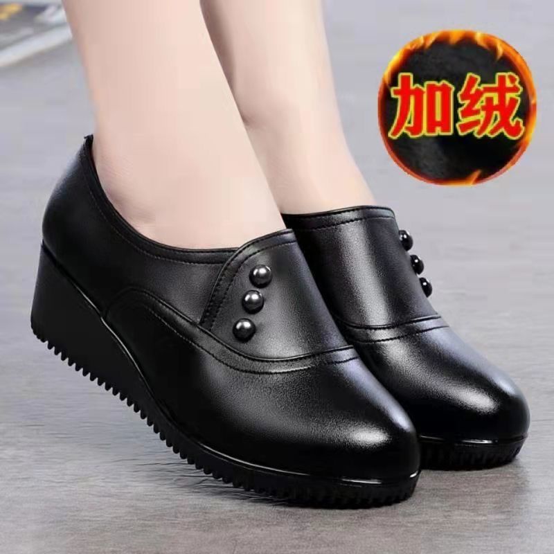 Giày Da Thật Đế Mềm Thoải Mái Dành Cho Phụ Nữ Lớn Tuổi