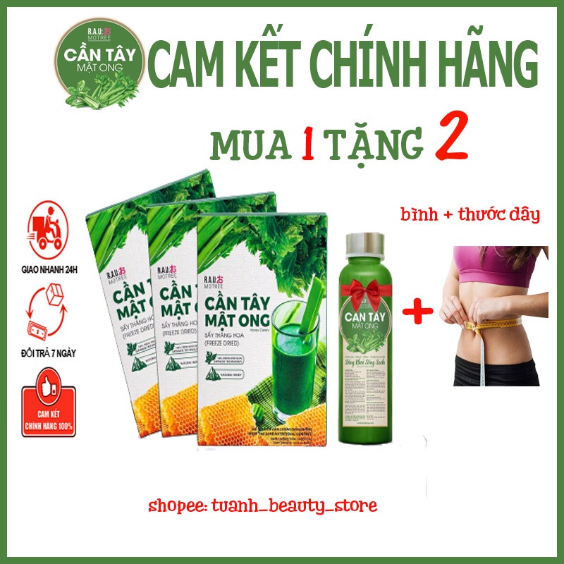 Bột cần tây mật ong ❤️Tặng Bình❤️ bột cần tây Giảm Cân, Da Sáng Dáng Xinh, thanh lọc cơ thể (hộp 14 gói)
