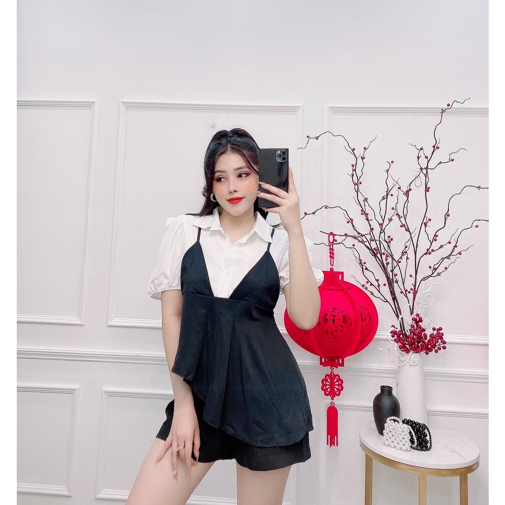 Set short nữ, set kiểu 2 dây sơ mi nhiều màu đủ size S M L SKUS-13