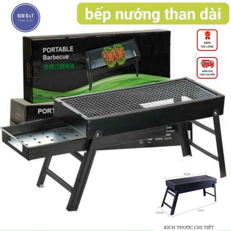 Bếp nướng than hoa ngoài trời , bếp than loại dài nướng bbq