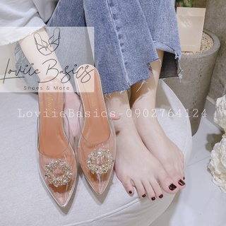 SỤC NỮ LOVIIEBASICS - SỤC BỆT MŨI NHỌN ĐÍNH ĐÁ HOA TUYỂT D191218