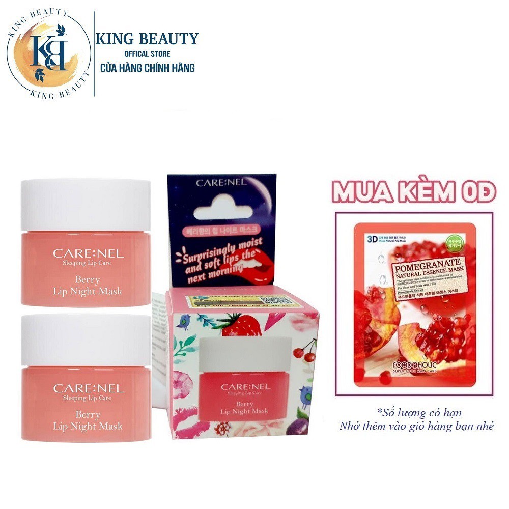 Combo 2 Mặt Nạ Ngủ Môi Dưỡng Và Giảm Thâm Hương Dâu Care:nel Lip Sleeping Mask Berry 5g x 2