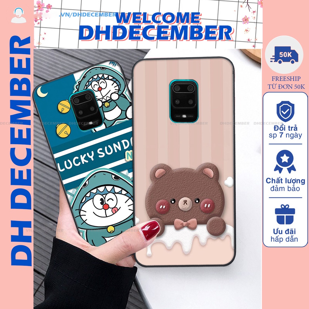 Ốp lưng Xiaomi REDMI NOTE 9S / NOTE 9 PRO in hình gấu K@ws, gấu nâu, dor@emon RẺ- ĐẸP- BỀN