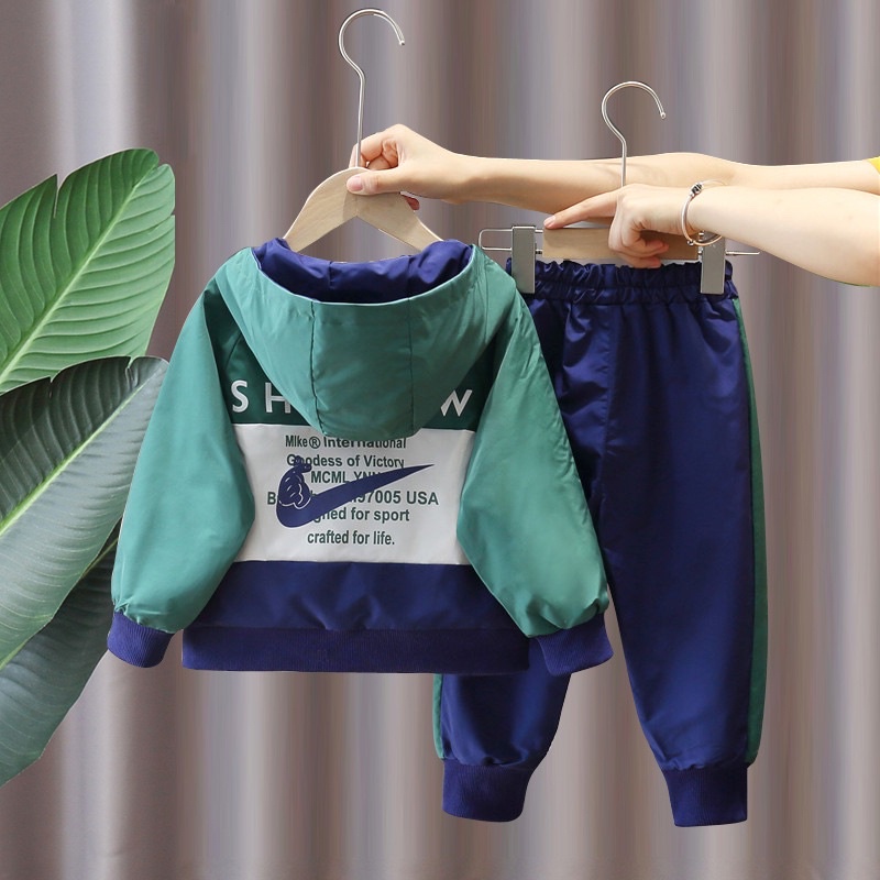 Set quần + áo gió thu đông cho bé