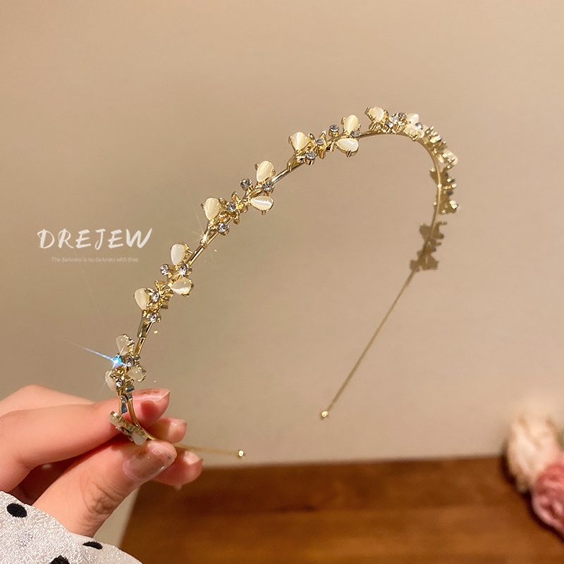 DREJEW Cài tóc hình hoa đính ngọc trai sang trọng cho nữ