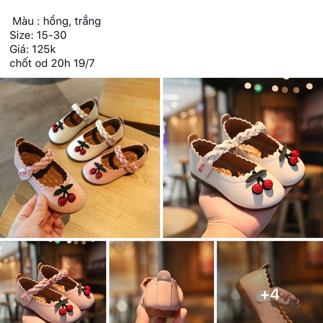 Giày búp bê cherry Bé gái