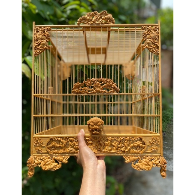 Lồng chào mào đục bát tiên trụ trơn/ trụ triện tre già