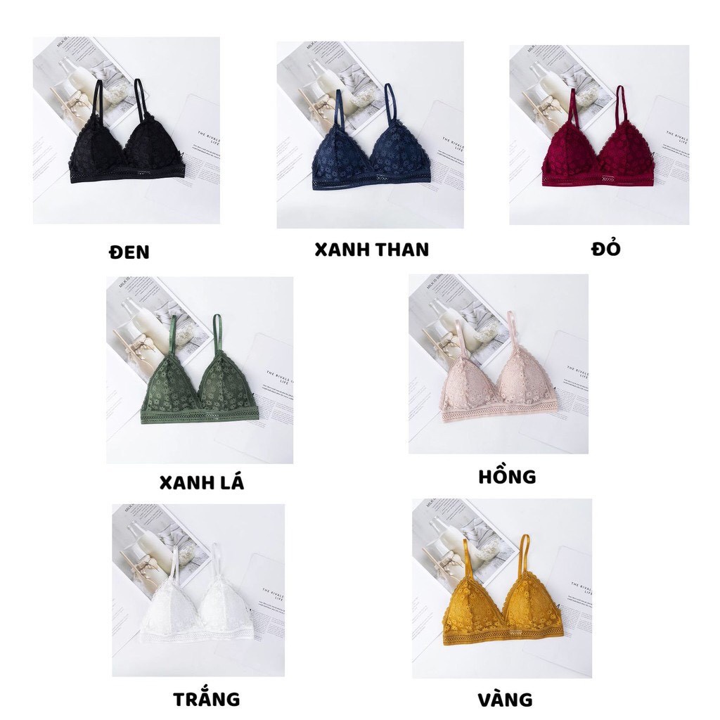 Áo Lót Nữ - Áo Lót Ren Không Gọng Hoa cao cấp tôn vòng 1 gợi cảm DAN STORE MÃ 7338