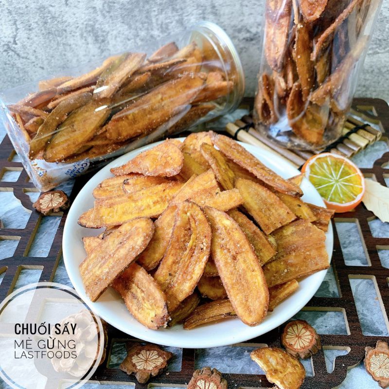 Chuối Sấy Mè Gừng Giòn Tan 1Kg  TỪ ĐƠN 50K,  Hàng ngon nhà làm