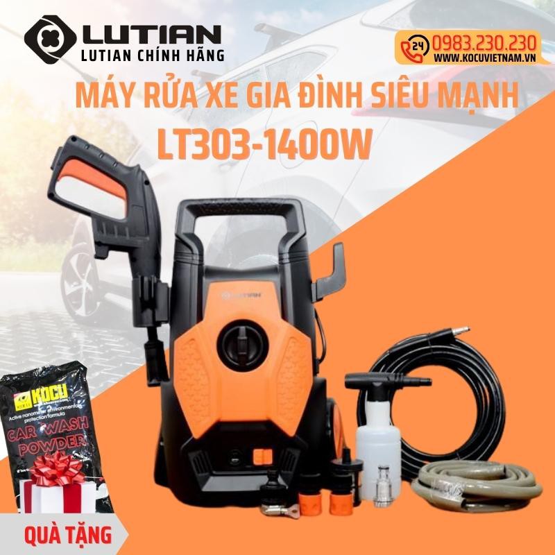 Máy rửa xe - xịt rửa sân vườn - tưới cây - rửa kính - vệ sinh nhà cửa chính hãng siêu tiện lợi LUTIAN LT303B-1400(B)