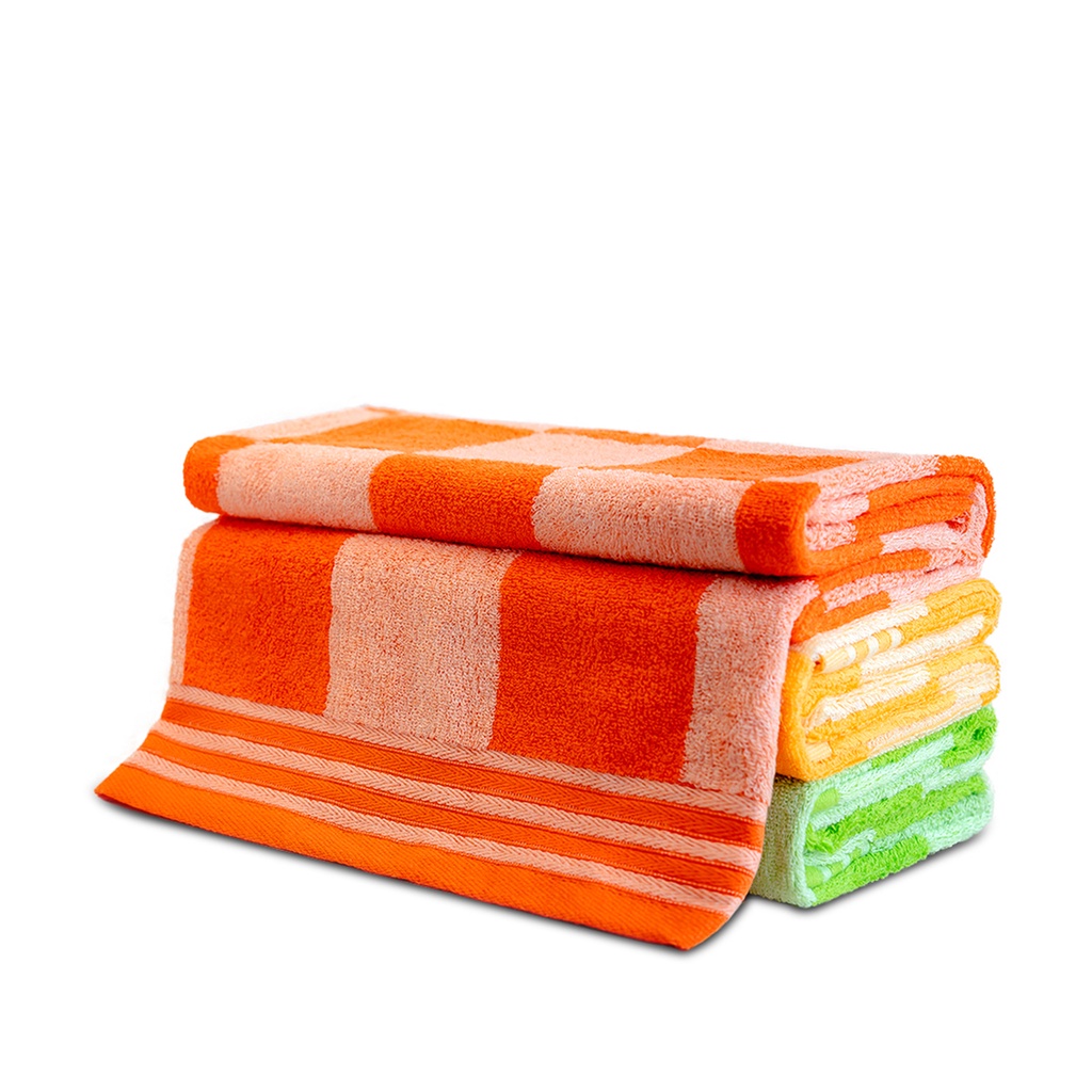 Combo 2 Khăn Tắm Cotton Tự Nhiên 100%  Xuất Nhật NIVA Bj2 Mềm Mịn Thấm Hút, An Toàn, Hoa Văn Kích Thước 700x1400 mm