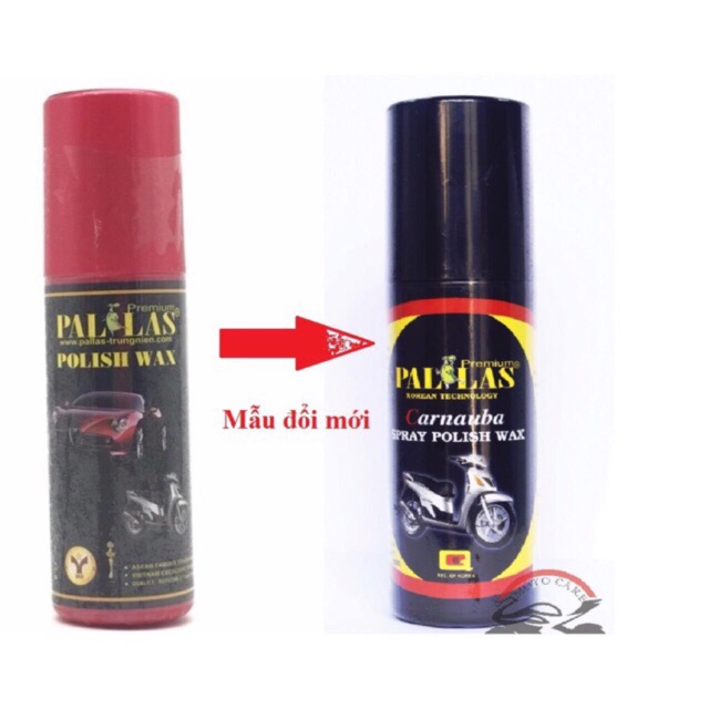 Chai xịt dưỡng bóng sơn xe máy pallas polish was 120ml