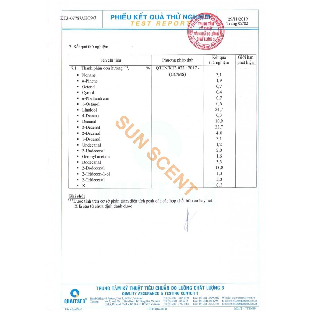 Tinh dầu Mùi Già Sun Scent hàng chuẩn thơm như Tết - full TEST GCMS | BigBuy360 - bigbuy360.vn