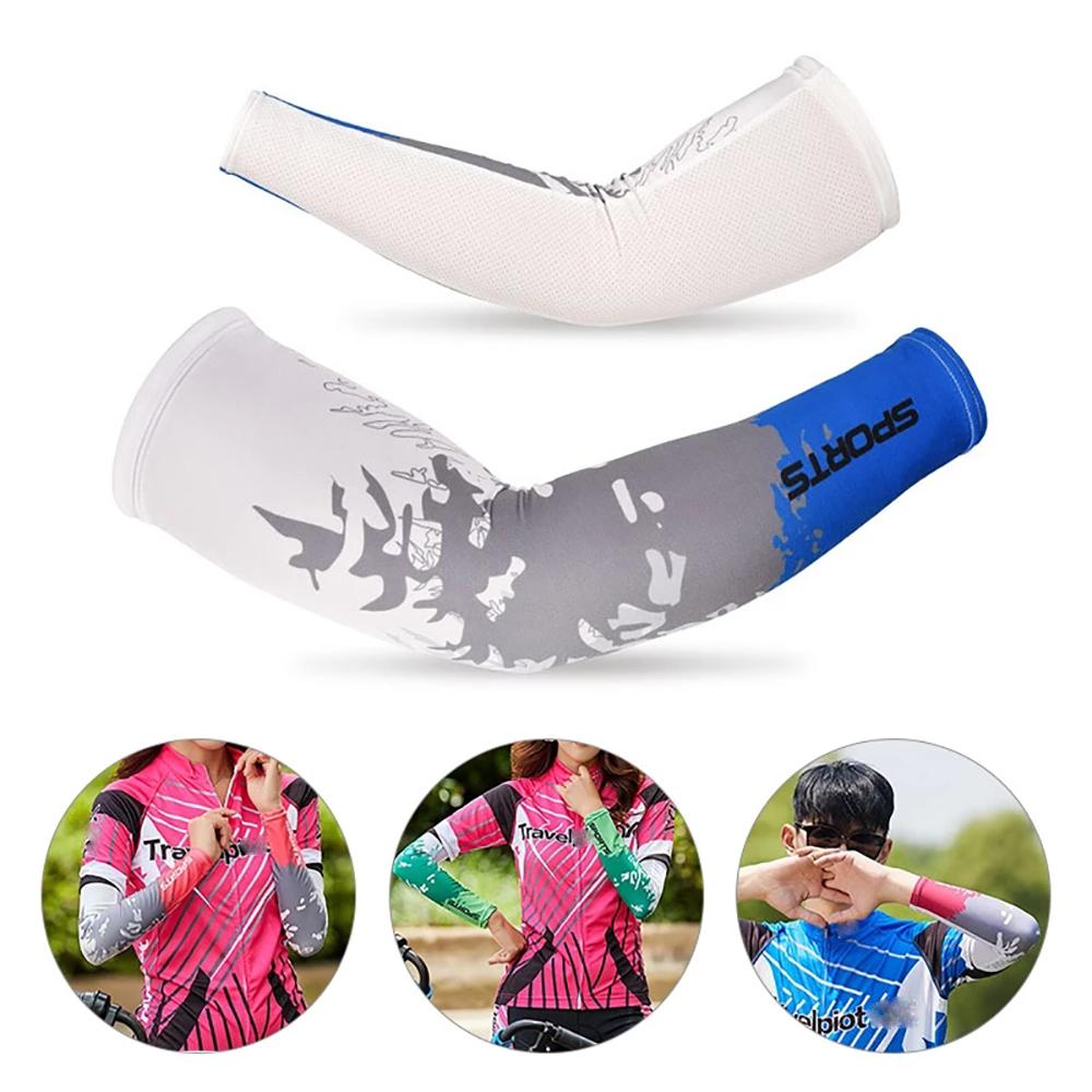 Ống tay áo chống nắng bằng vải lụa băng chống tia UV thời trang cho cả nam và nữ hoạt động ngoài trời nhiều màu sắc