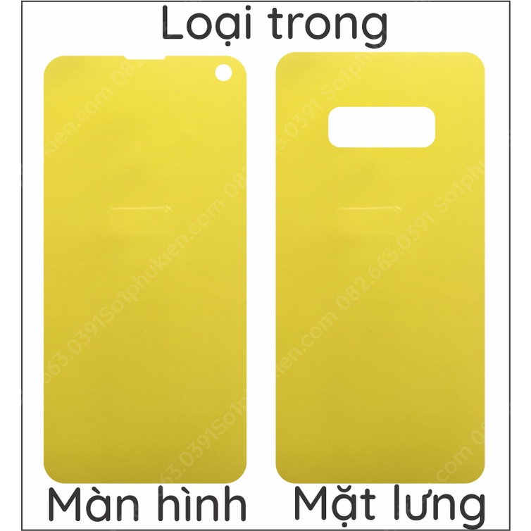 Dán PPF Samsung S10e loại nhám, trong, da cá sấu dành cho màn hình, mặt lưng, mặt lưng bo viền