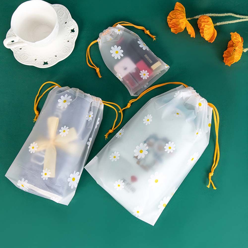 Túi đựng đồ trang điểm trong suốt thân thiện với môi trường chống thấm nước có dây rút tiện dụng AARON1
