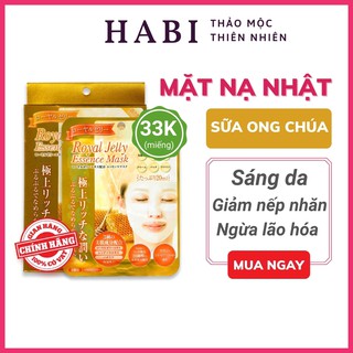 Mặt nạ dưỡng trắng da tinh chất sữa ong chúa, Royal Jelly Essence Mask Nhật Bản giúp da săn chắc, mịn màng