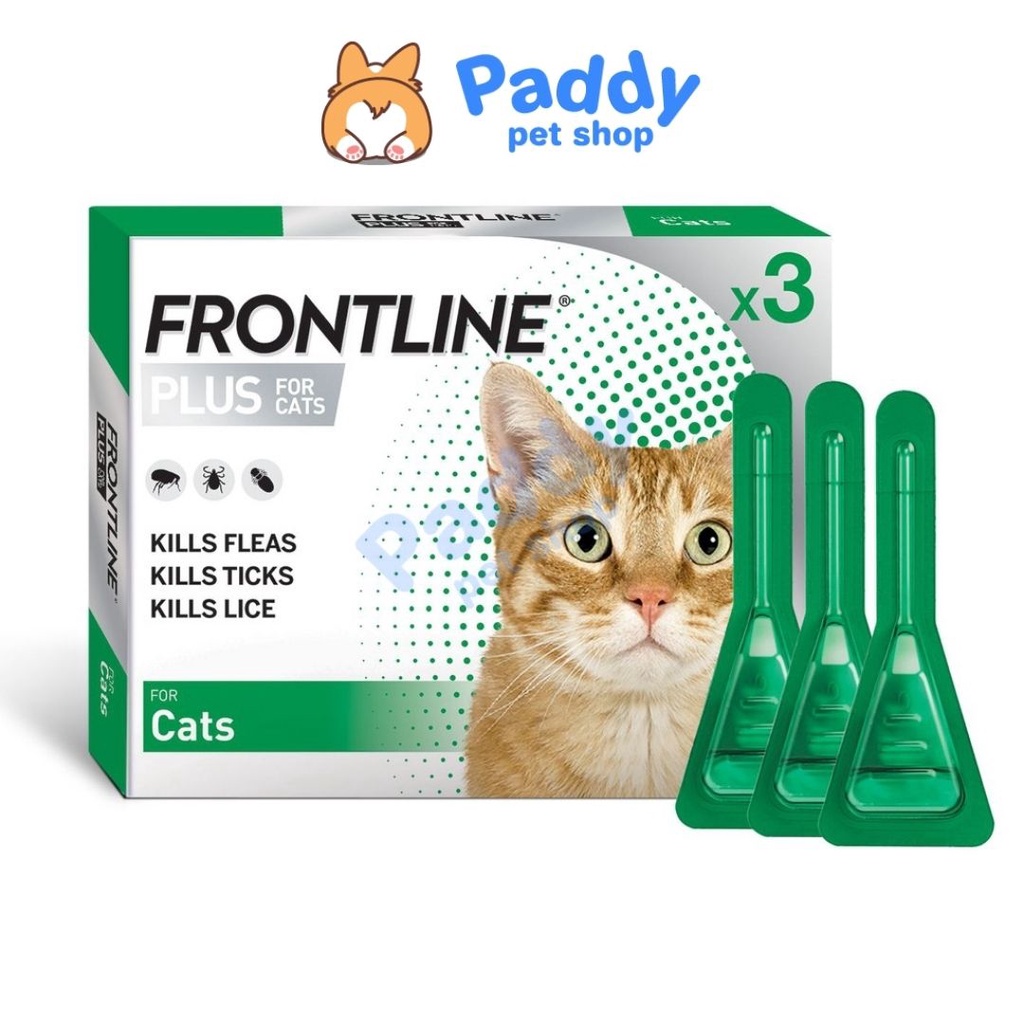 [Mã PET50 giảm 10% - tối đa 50K đơn 250K] Nhỏ Gáy Ve Rận, Bọ Chét &amp; Nấm Viêm Da Frontline Plus Cho Mèo Trên 2 Tháng